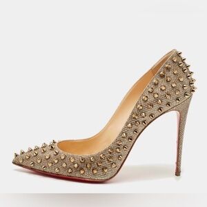 Christian Louboutin Metallic Spiked Heels